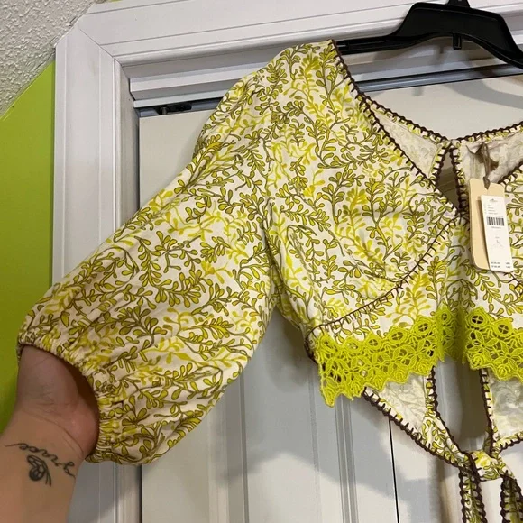 Anthropologie Let Me Be Lace Inset Blouse - Picture 8 of 10